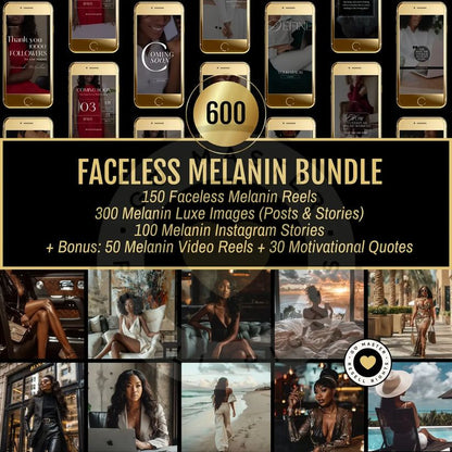 1560 Melanin Social Media Bundle + Editable Templates (with Resell Rights)